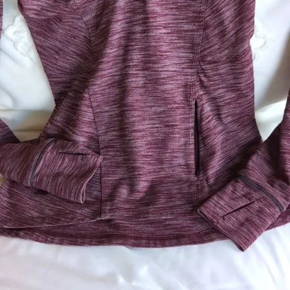 Lululemon Kanto Catch Me Heathered Bordeaux Half Zip Long Sleeve Top Size 4 - Picture 11 of 16